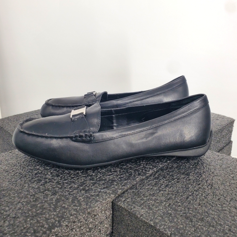 Lauren Ralph Lauren Shoe Women 10B Careigh Leather Black Ladies Loafers